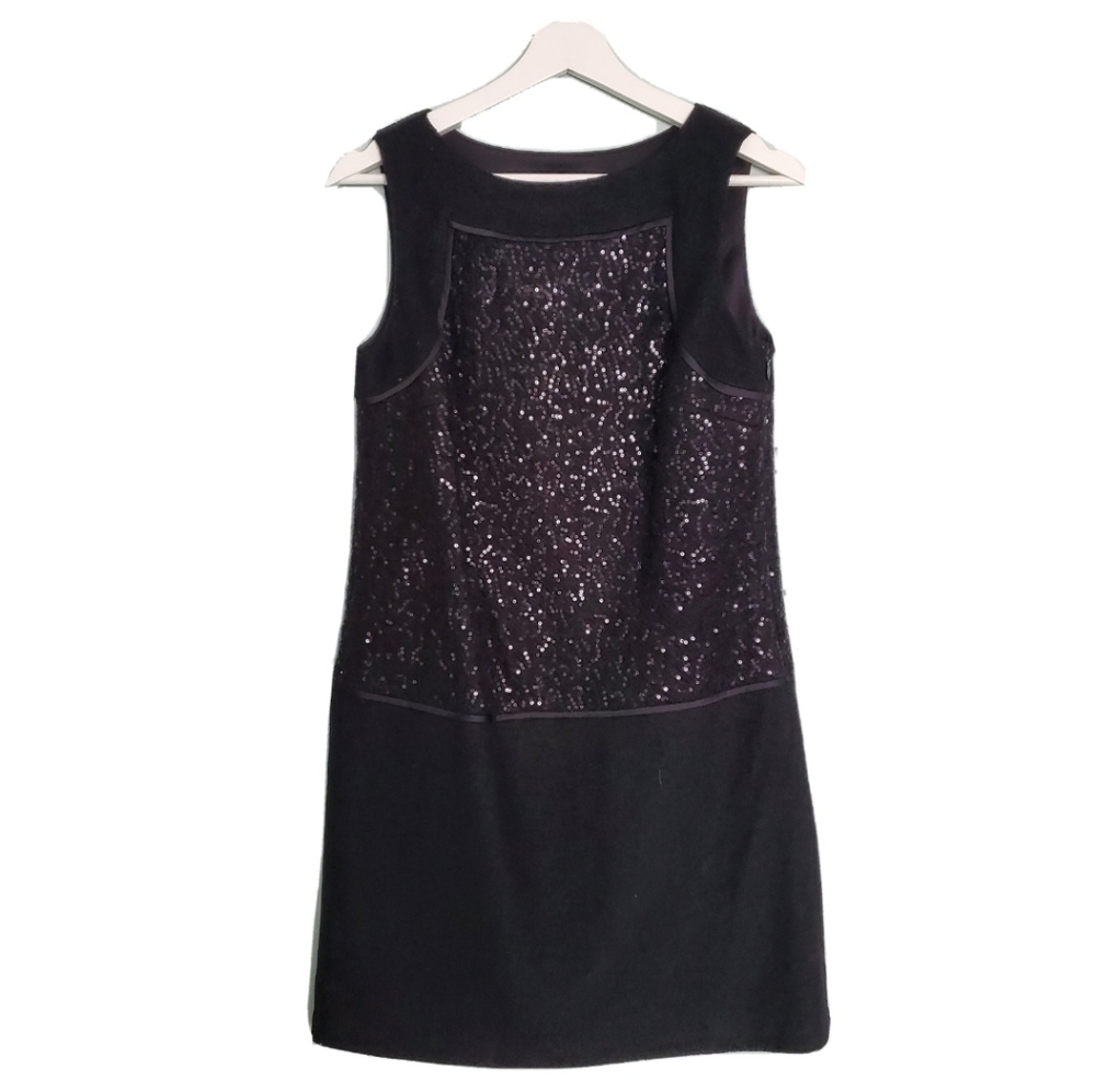 LOFT Black Sleeveless Sequins Dress